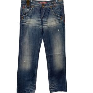 Miss Sixty Women Blue Distressed Jeans, with Beautiful Details, Size 31